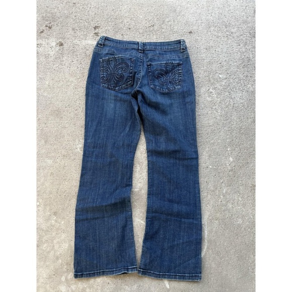 Lee Jeans Womens 14 Short Blue‎ Slender Secret Low Rise Bootcut Embroidered